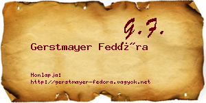 Gerstmayer Fedóra névjegykártya